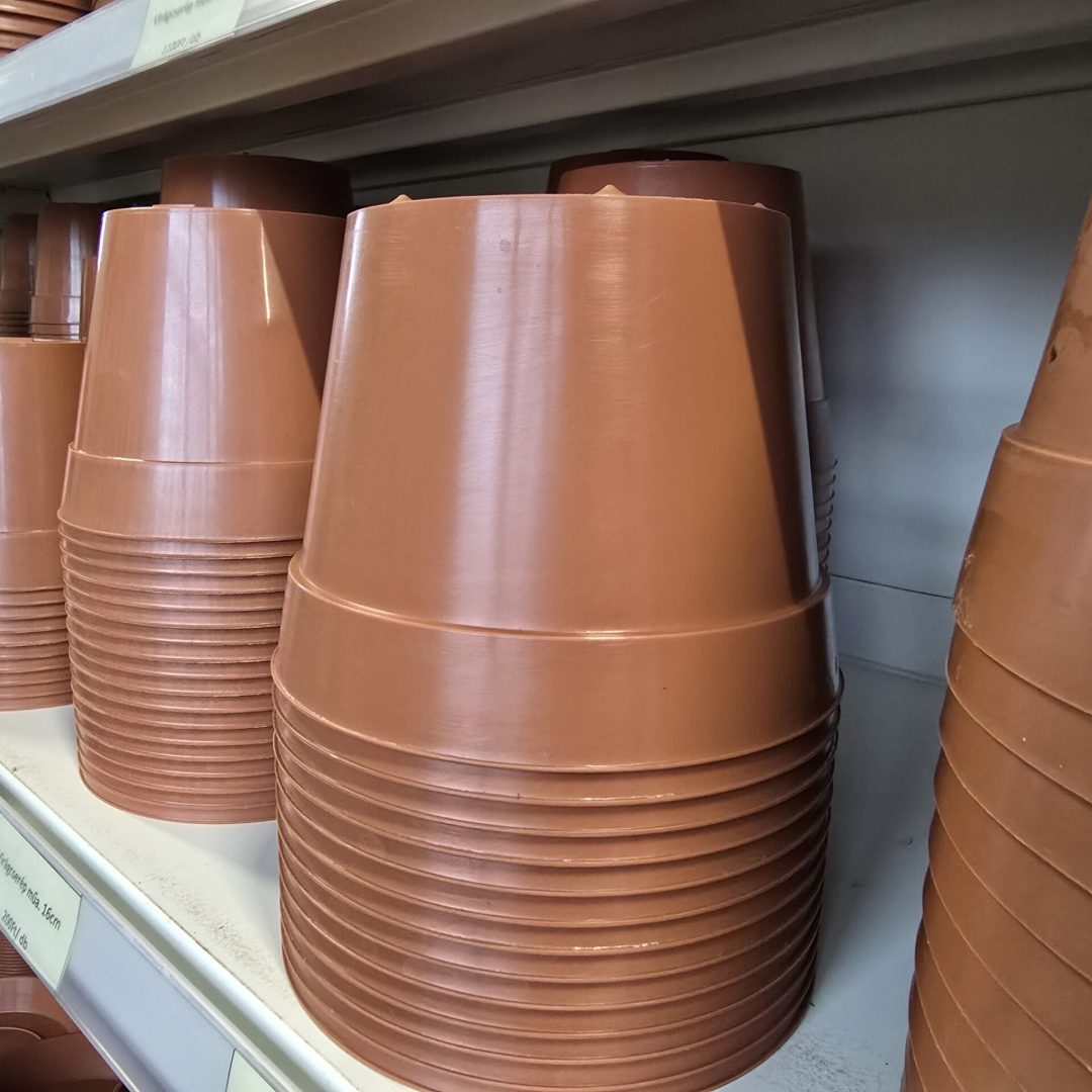 Tartós, könnyű műanyag virágcserép vízelvezető lyukakkal – Törpe Garden